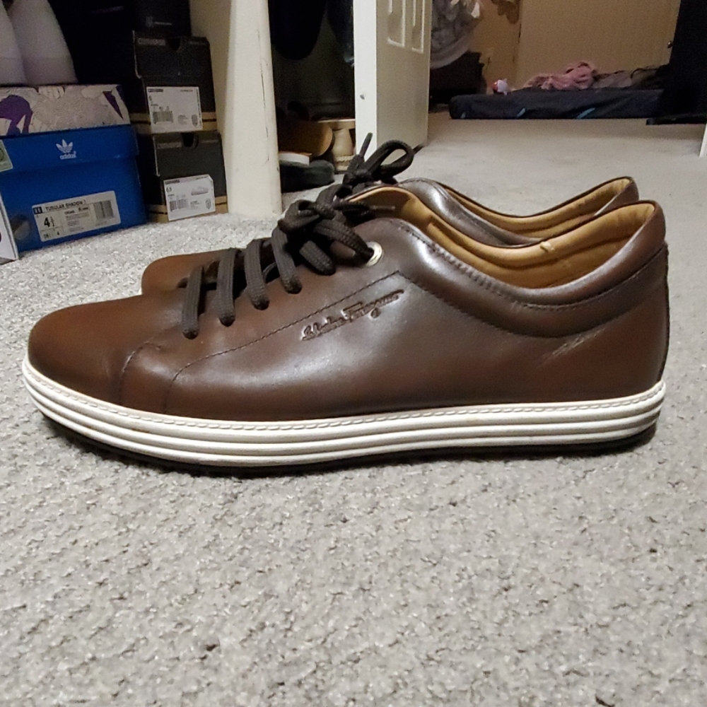 Salvatore Ferragamo brown leather shoes